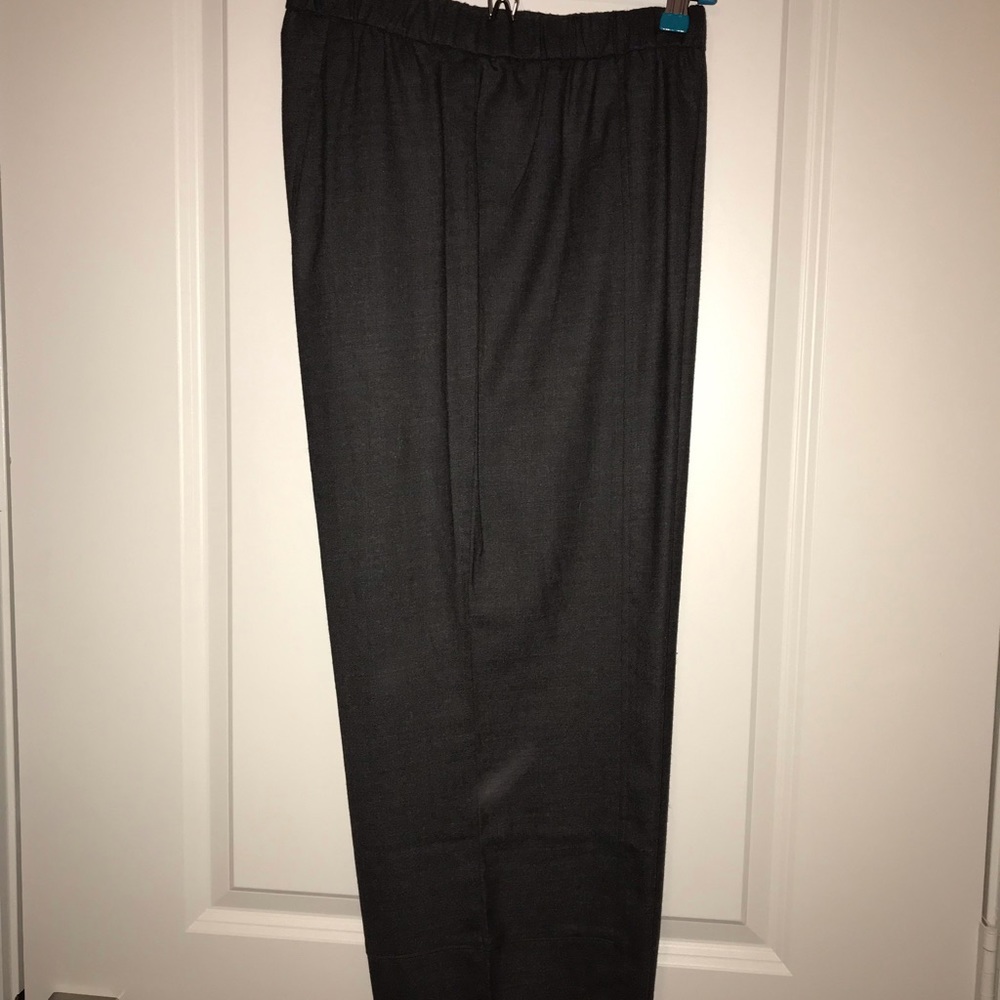 Gray light weight wool pants.